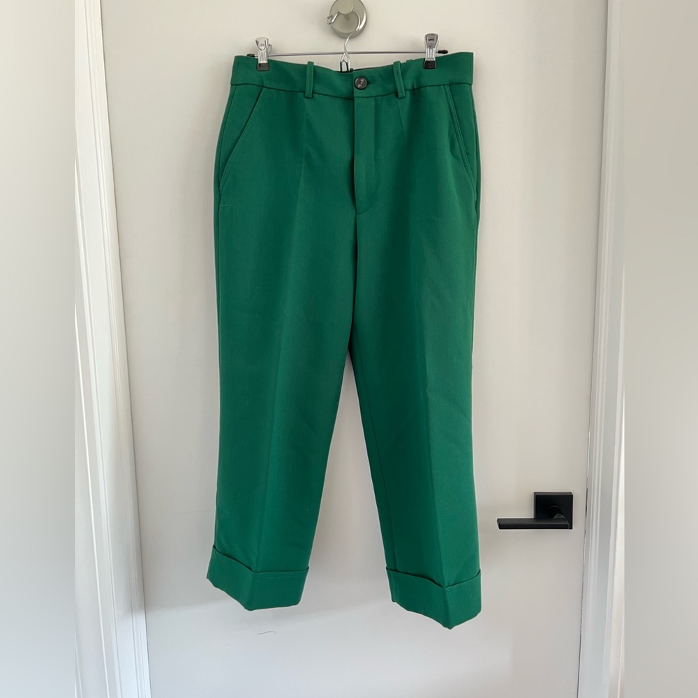 Zara Women’s Cropped and Cuffed Emerald Pants